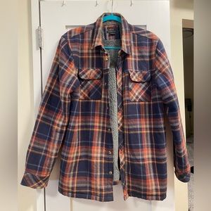 Men’s M Sherpa-lined Plaid Over-shirt